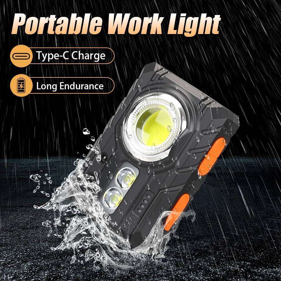 Hands-Free Portable Work Flashlights, Sensor LED Magnetic EDC Flash Light, 6 Modes Clip-on Lantern for Running Reading Repairing S260302