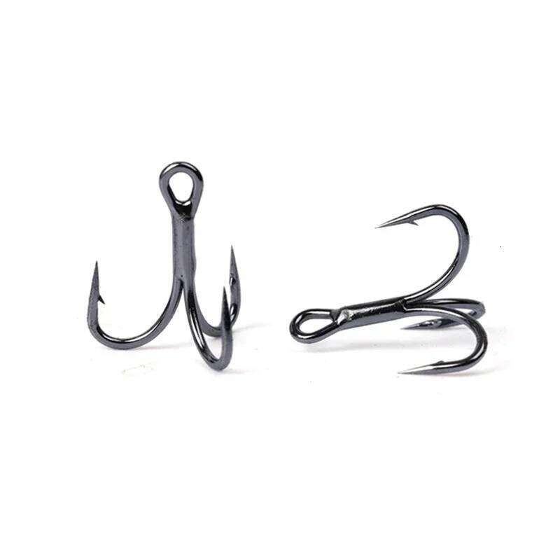 New 10pcs 6066 3X Strong Super Sharp Round Hook Antirust High Carbon Steel 6-16# Sea Treble Hooks Fishing Tackle Z260228