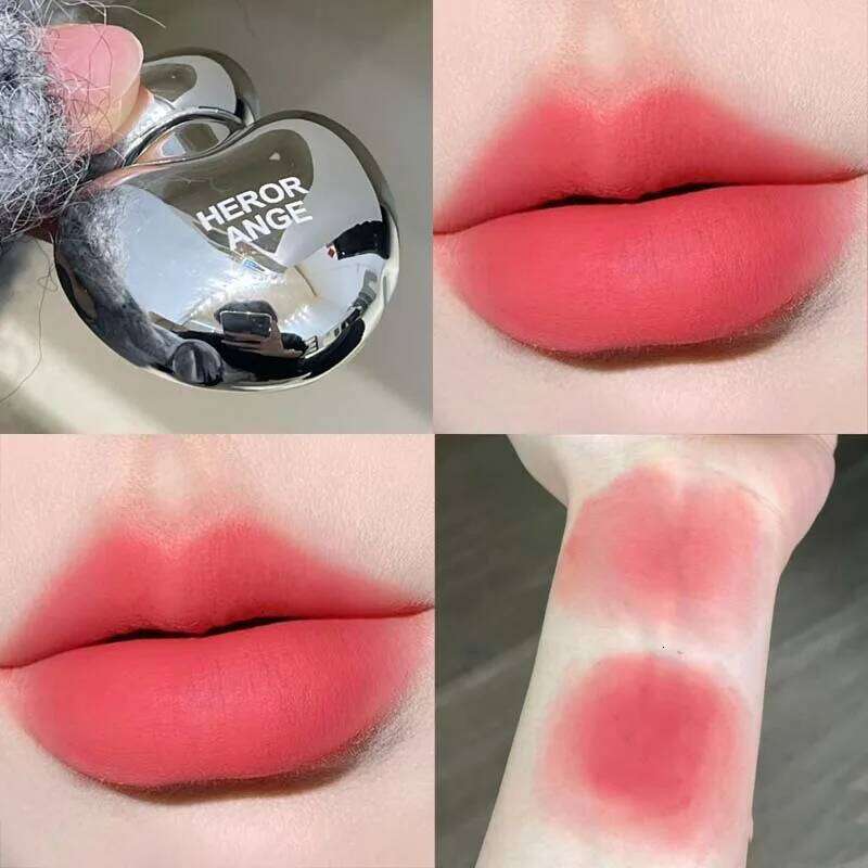 Peach Heart Silky Lipstick Velvet Matte Blush Gloss Face Liquid Pink Lip Tint Cream Pigment Long Lasting Lips Makeup H260302