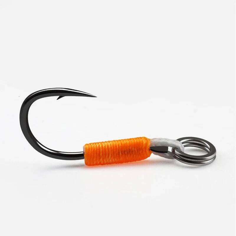 10pair/lot Hook Jig Double PairHooks Barbed Thread Accessories Pesca High Carbon Steel Fishing Lure Slow Jigging Z260228