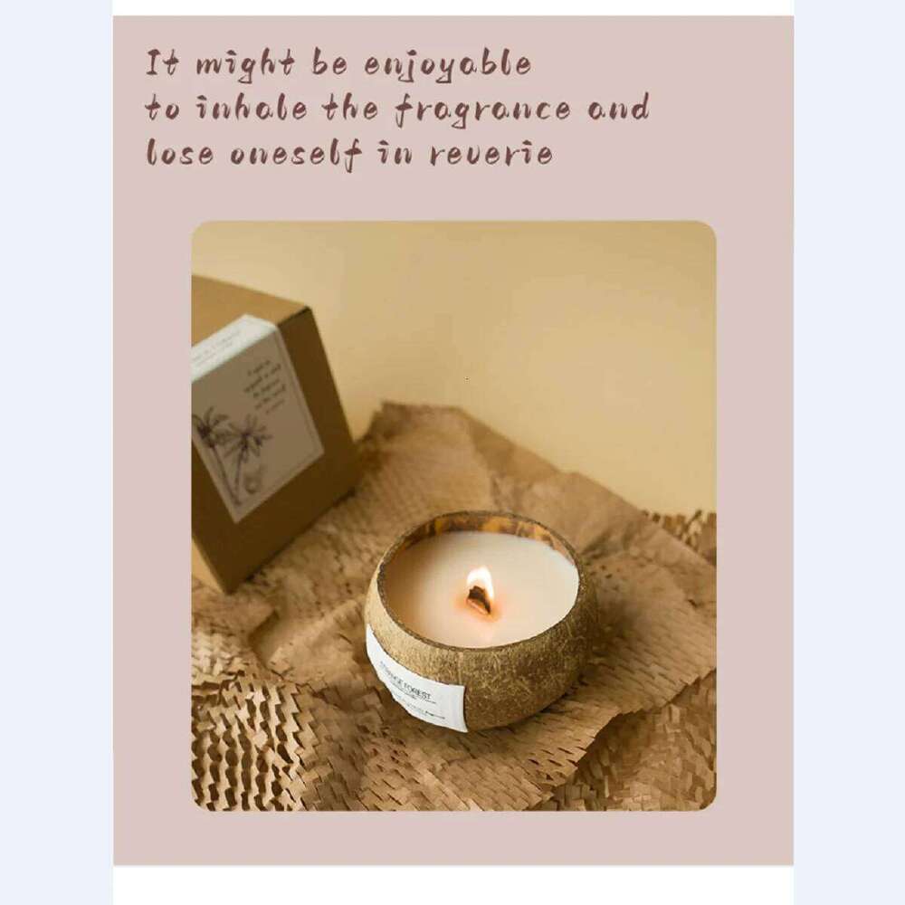 Handmade coconut shell candles natural soy wax scented candles, festival gifts home decoration fragrances a gift for her W260303