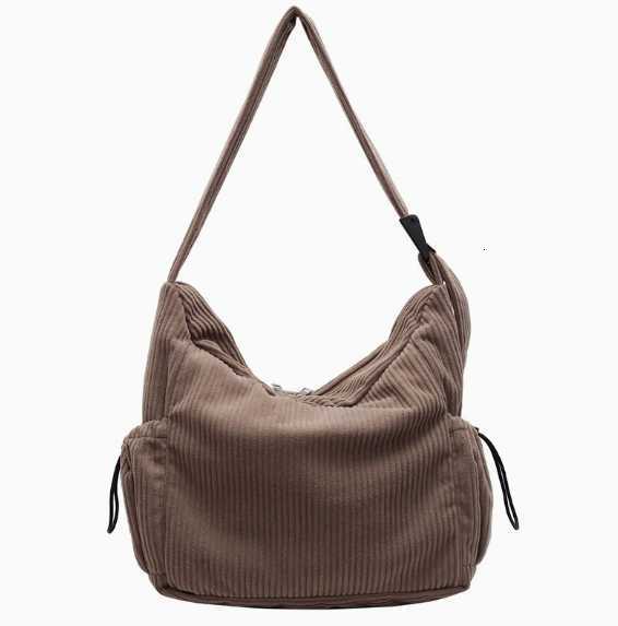 Large capacity plush bag - fashionable new style for autumn and winter, pure color, retro tote bag, artistic and casual crossbody bag H260303