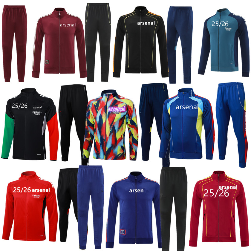 25 26 27 man Arsen adult TRACKSUIT JACKET long zipper TRACKSUIT soccer MARTINELLI ROWE SAKA 2025 2026 gunner football PEPE ODEGAARD G.JESUS FABIO MAN TRAINING SUIT SET