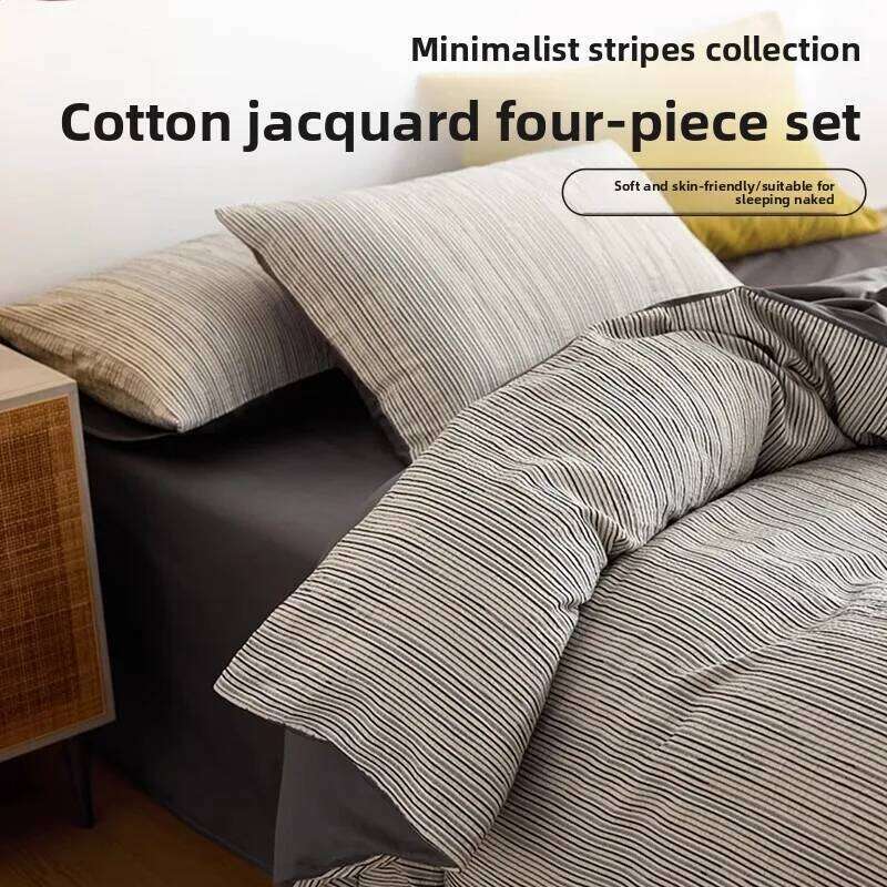 Four-piece set of pure cotton on the bed 2025 new light luxury quilt cover sheets winter high-end bedding W260302