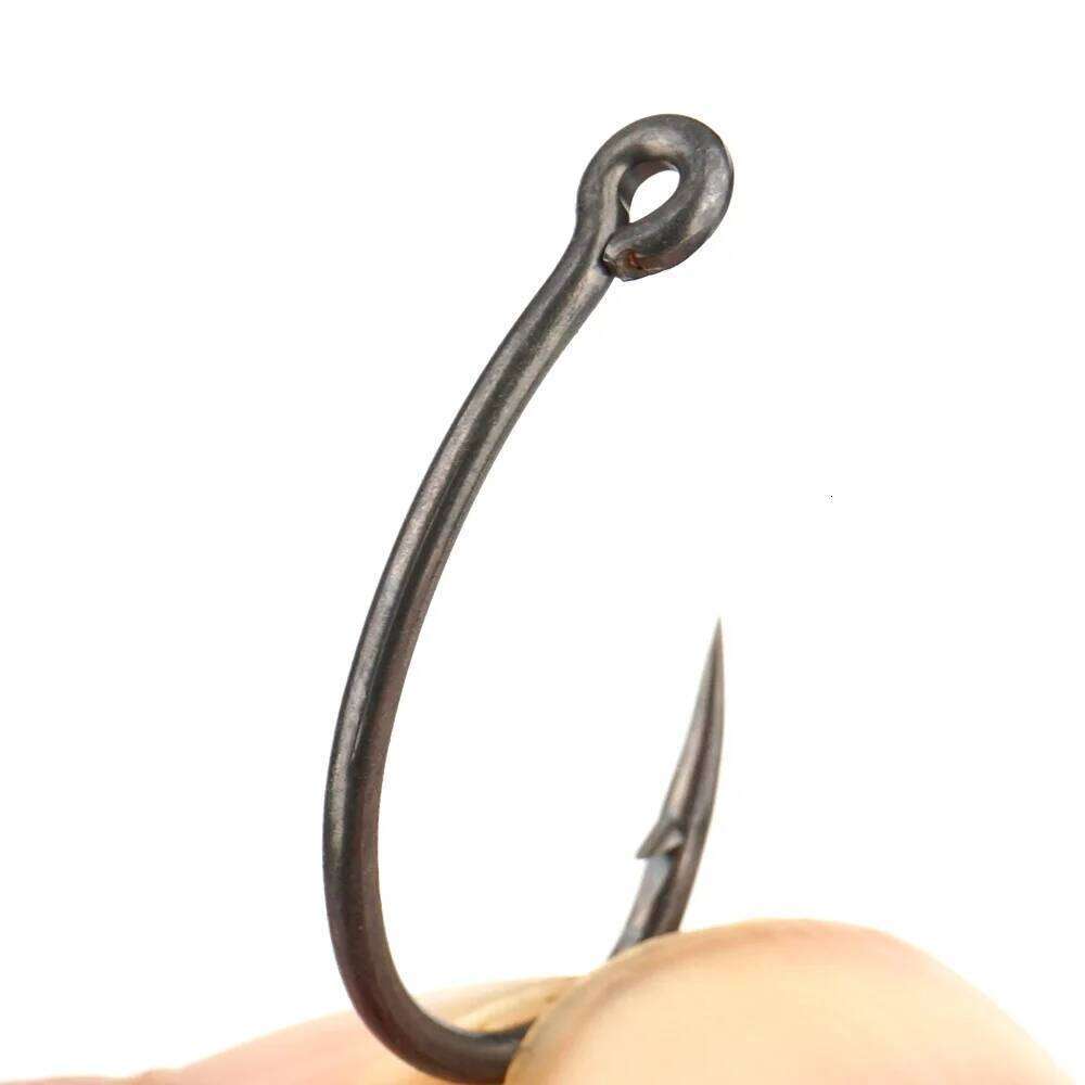 Hirisi 50pcs PTFE Coating Carp Steel Barbed Hooks In Box 8011 Fishing Accessories Z260228