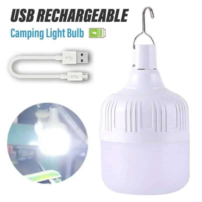 100-500W Rechargeable LED Emergency Lights Outdoor Portable Lanterns Hanging Camping Energy Saving Bulb for Garden Tent S260302
