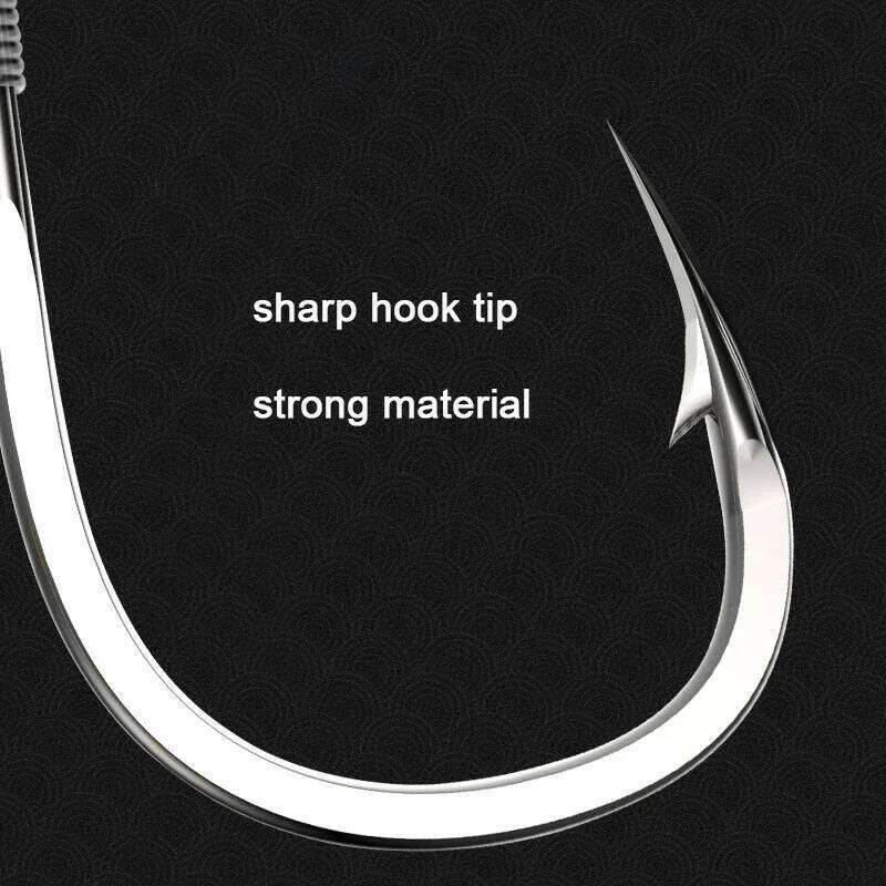 10 pair With Tippet Line 45cm Set Carbon Steel Double line Hooks Fish Barbed Carp Fishing Z260228