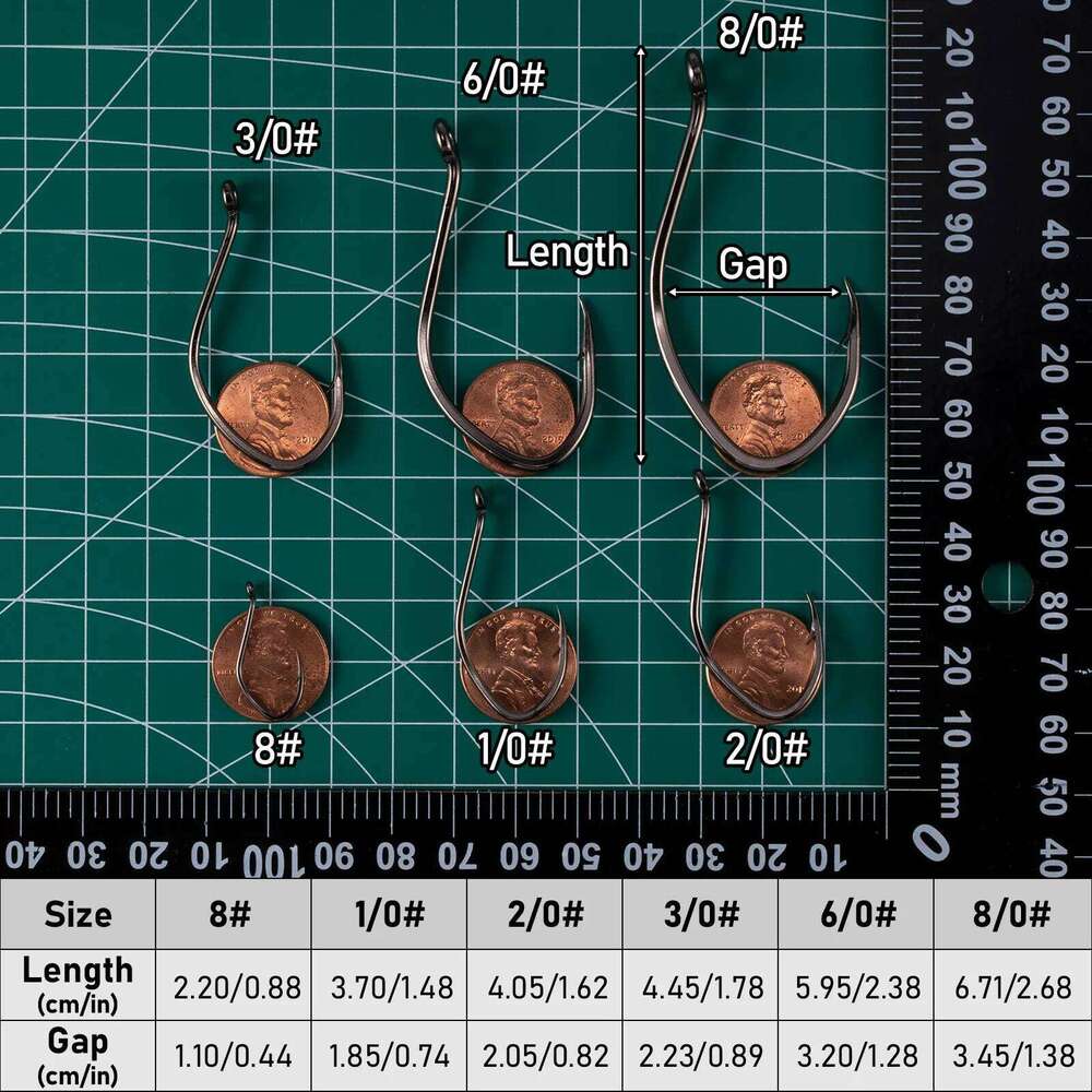 #6-#8/0 Big River Catfish Live Bait Octopus Beak Offset Fishing Circle Hook Saltwater Halibut Pike Z260228