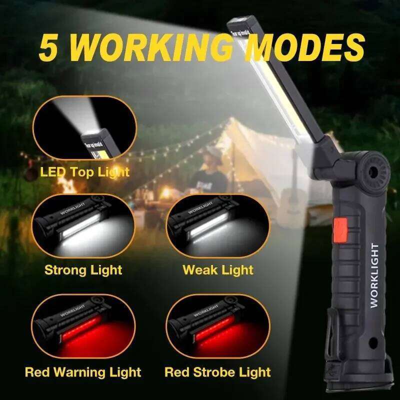 Rechargeable LED Work Lights with Magnetic Base, 360Rotation,Versatile Lighting Repairs, Outdoors for Men S260302