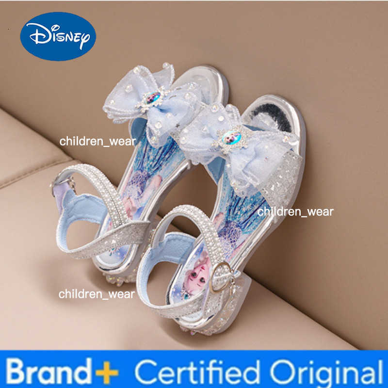Disney KidsCasual Shoes Sandals Pearl Beach shoes Elsa EVA Summer Shoes For Girls Velcro Anti-slip Blue Pink Shoes Size 26-36 H260303