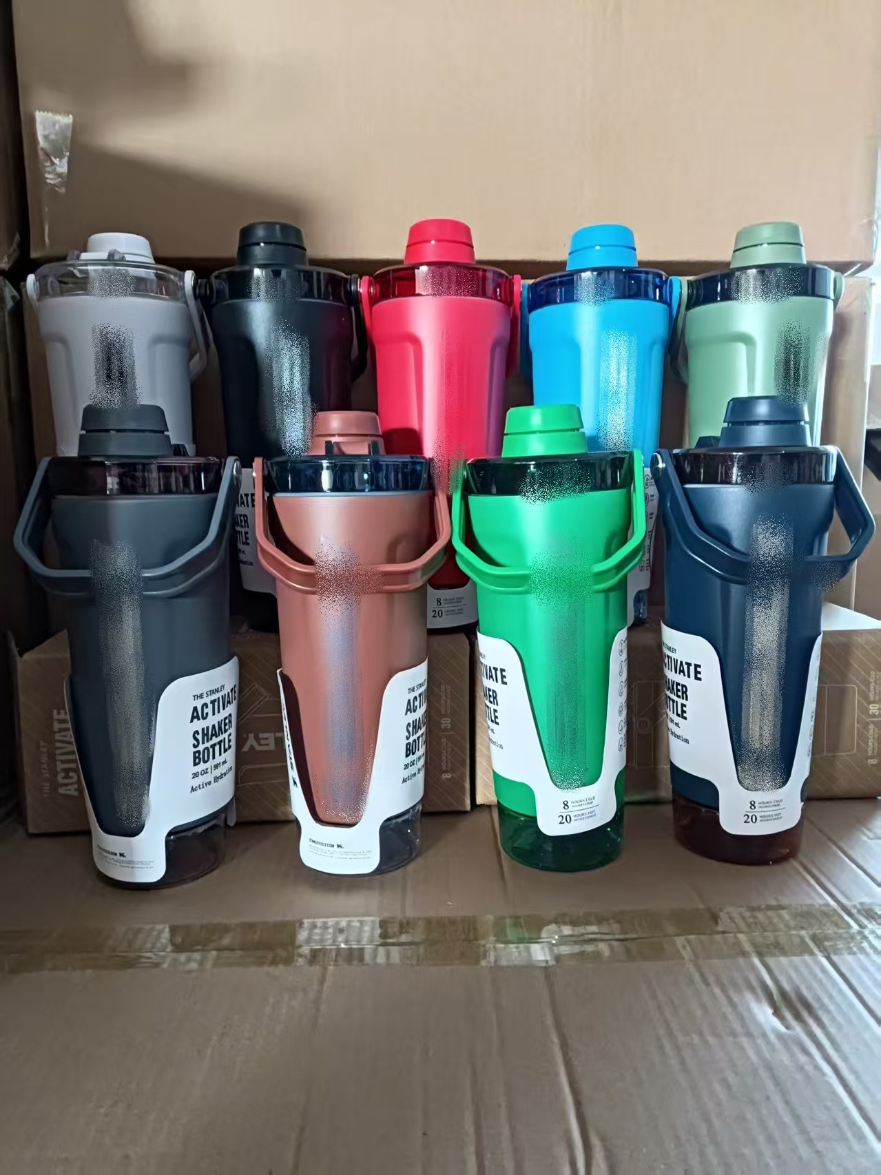 Designer 20oz Leakproof Insulated Stainless Steel Shaker Cup Bottles with Base Storage Tumbler Mugs