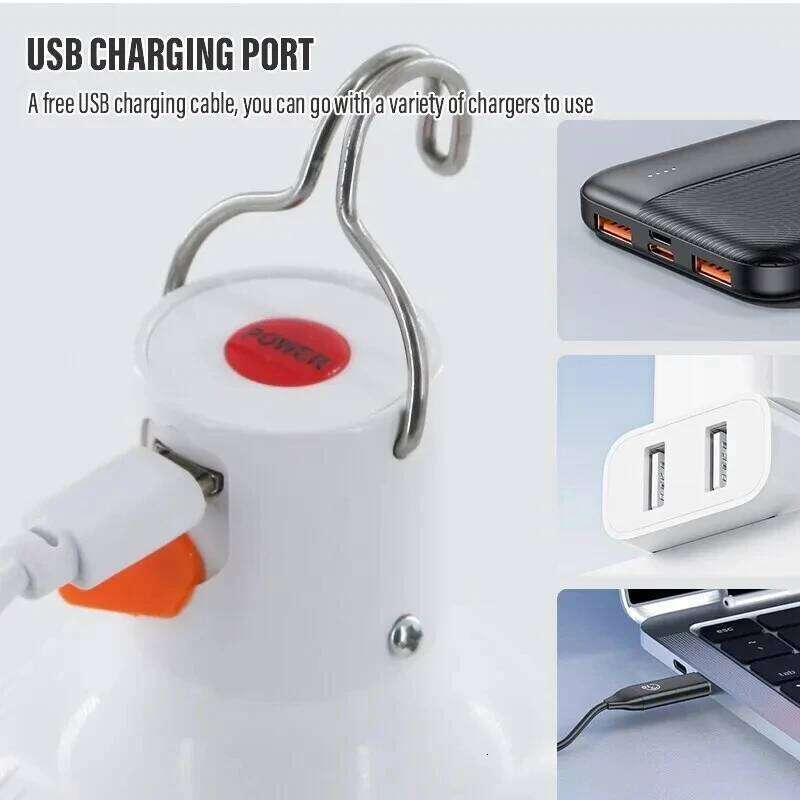 Outdoor USB Rechargeable LED Lamp Bulbs High Brightness Emergency Light Hook Up Camping Fishing Portable Lantern Night Lights S260302