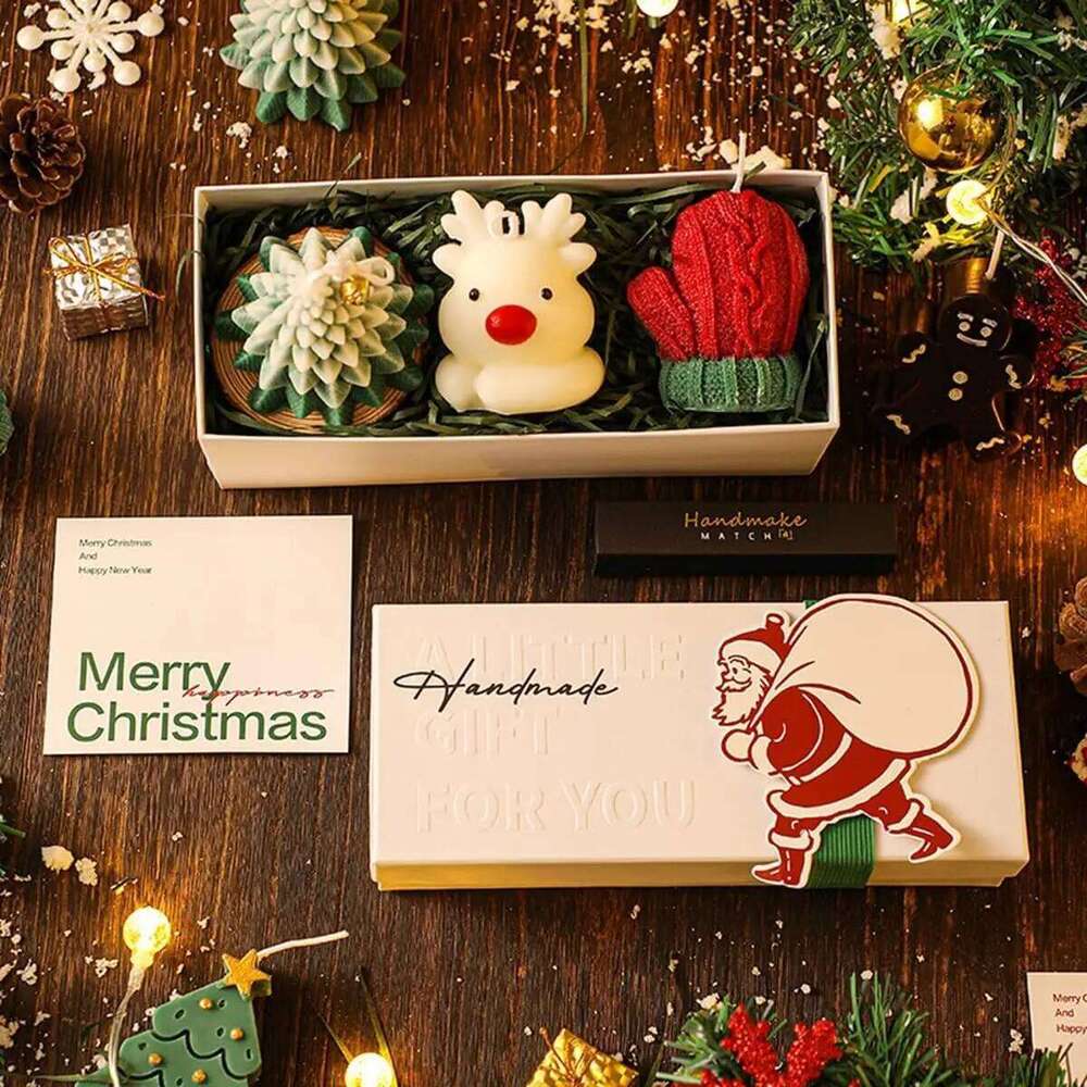 Souvenir Practical Small Gift Handmade Fragrance Shaped Christmas Aromatherapy Candle Set W260303