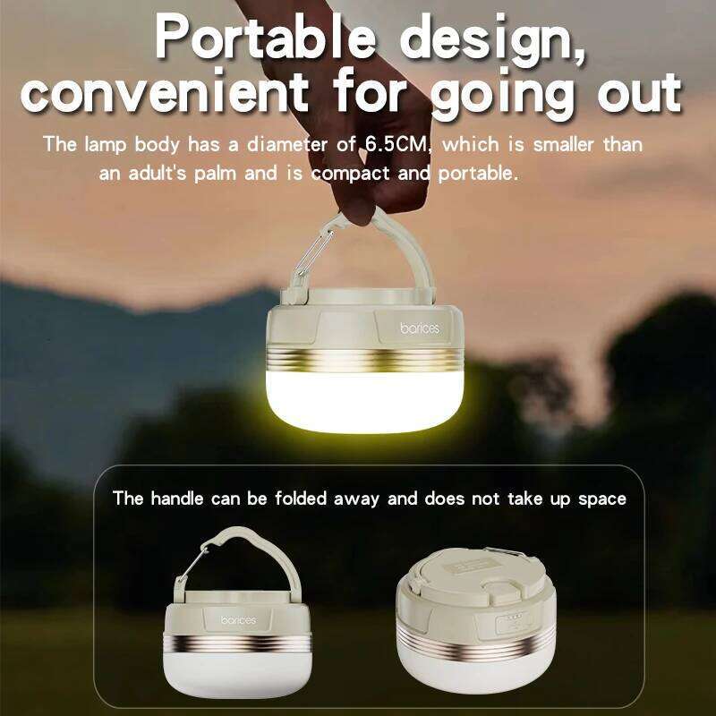 rechargeable lamp Portable Lanterns lights With magnetic suction Metal hook camping picnic tent S260302
