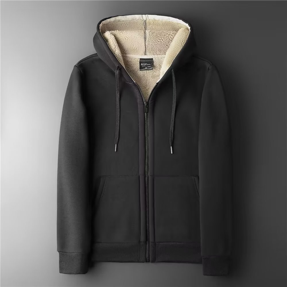 Men's Lmb Wool Jcket With Zipper Nd Hood Loosefitting Swetshirt For Spring Nd Utumn Winter Designer Jacket Fleecelined Thickened Cot For Men