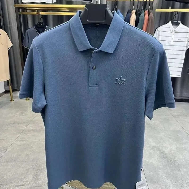 Men's Polos Men's Tees Polos Summer Men Hollow Shortsleeved Shirt Ice Silk Breathable Business Fashion TShirt golf shirts Mens Clothing Dail