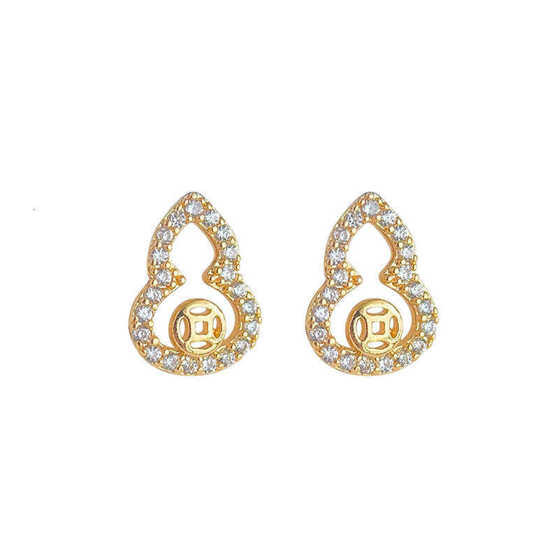 Lucky Gourd Miniature Micro-inlaid With Zircon Women's Light Luxury Internet Celebrity Earrings