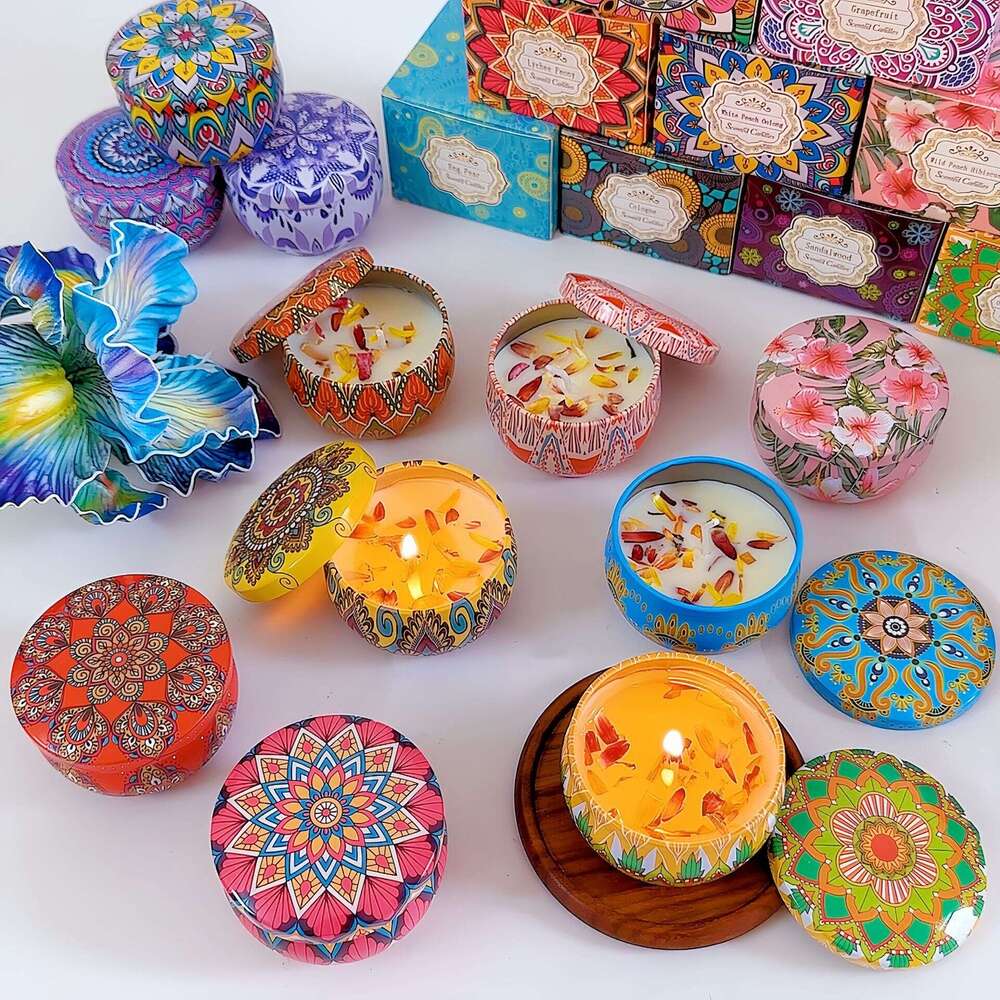 Cross-Border Dried Flower Large Jar Soy Wax Gift Birthday Present Floral Fragrance Aromatherapy Candle Wholesale W260303