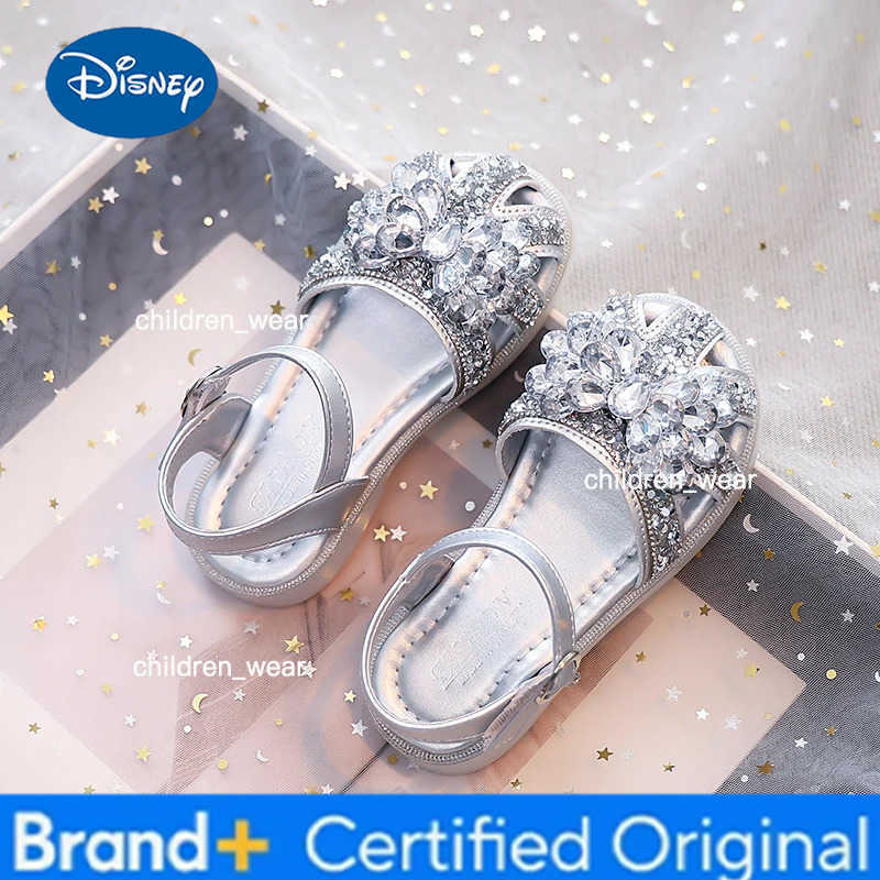Disney Children Sandals for Girls 2025 Summer New Fashion Korean Style Soft Bottom Anti-slippery Versatile Princess Cut-outs Shoes H2603031