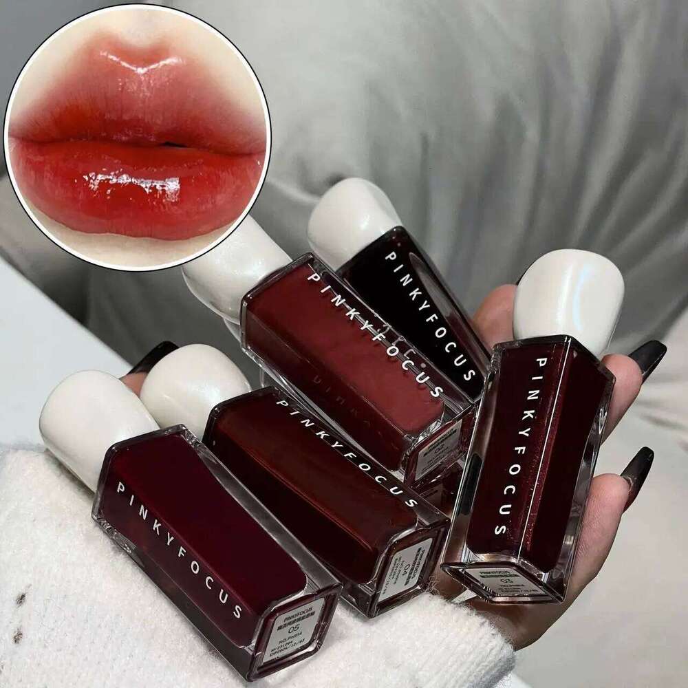 Pinkyfocus Mirror Glaze - Moisturizing, Long-Lasting, Non-Stick Cup, Brightens Tone, Waterproof Lip Gloss Creates Hydrated and Plump Lips, Suitable fo