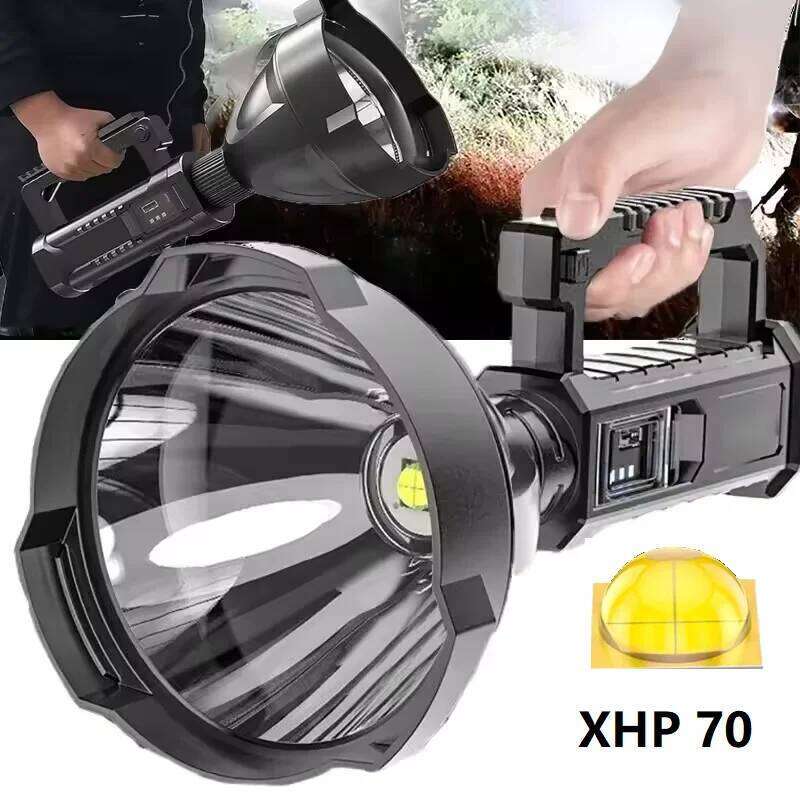 New High Power Portable Flashlight Rechargeable LED Flashlights Spotlight Waterproof Torch Light Searchlight for Outdoor Fishing S260302