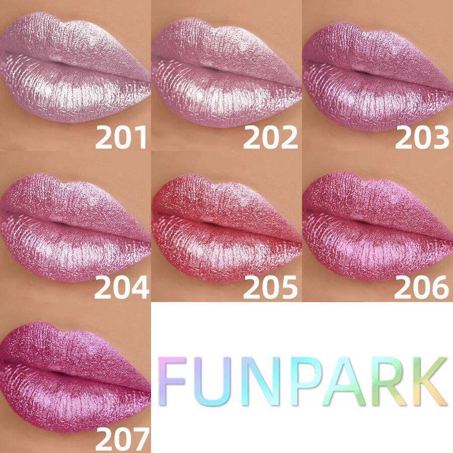 Metallic Glitter Lipstick 3 Color Waterproof Balm Red Long Last Tint Matte Makeup Gifts Shiny Lip Gloss Cosmetic H260302