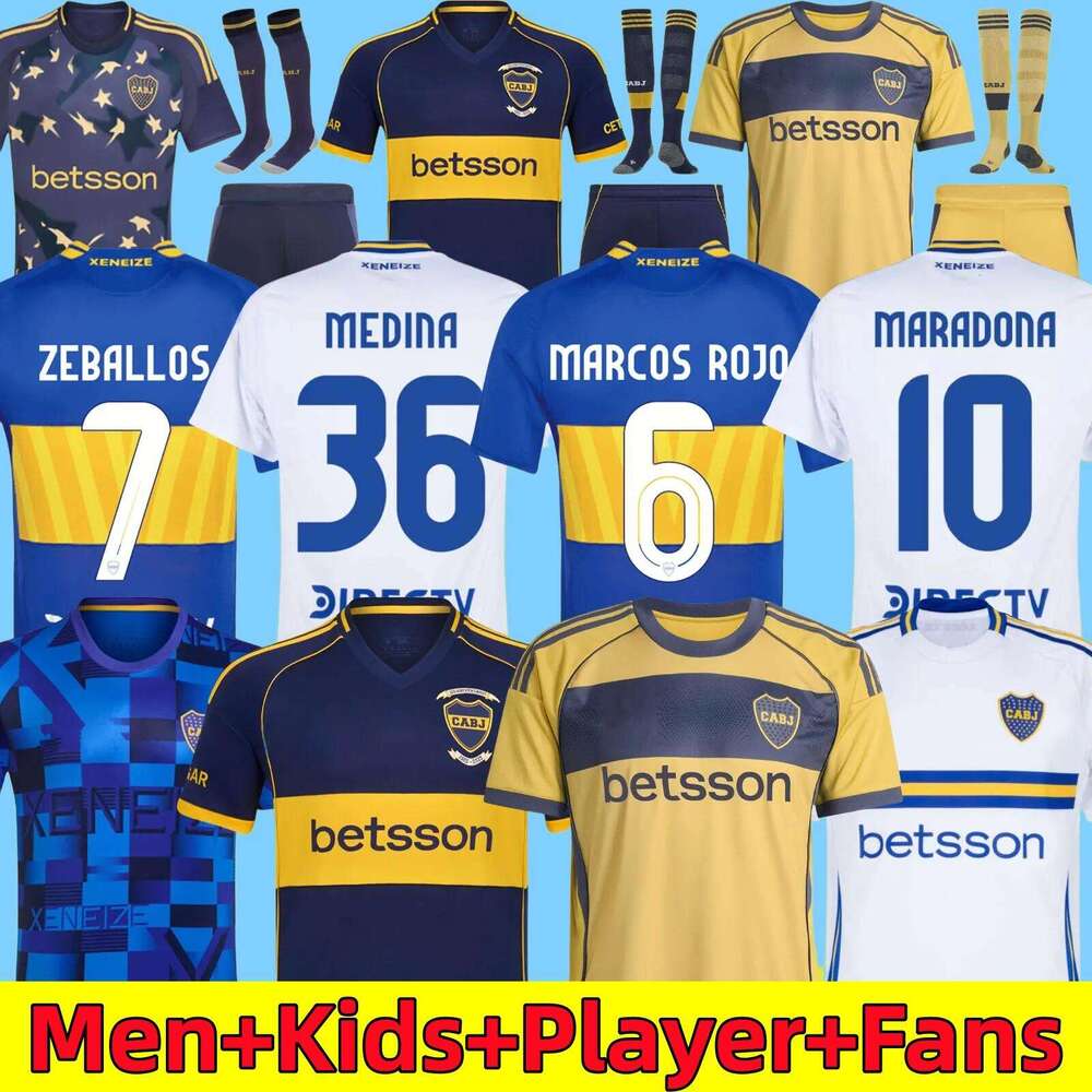 25 26 boca juniors soccer Jerseys CAVANI GIMENEZ M.MERENTIEL ZENON AGUIRRE BLONDEL LEMA ZEBALLOS 2025 2026 BoCa JuNiOrs Men kids kits football shirts
