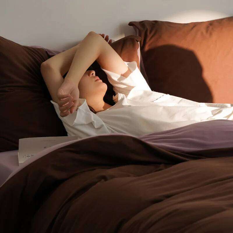 Customizable kneaded fleece solid color double-spell four-piece set antibacterial thickened skin-friendly bed sheet quilt cover W260302