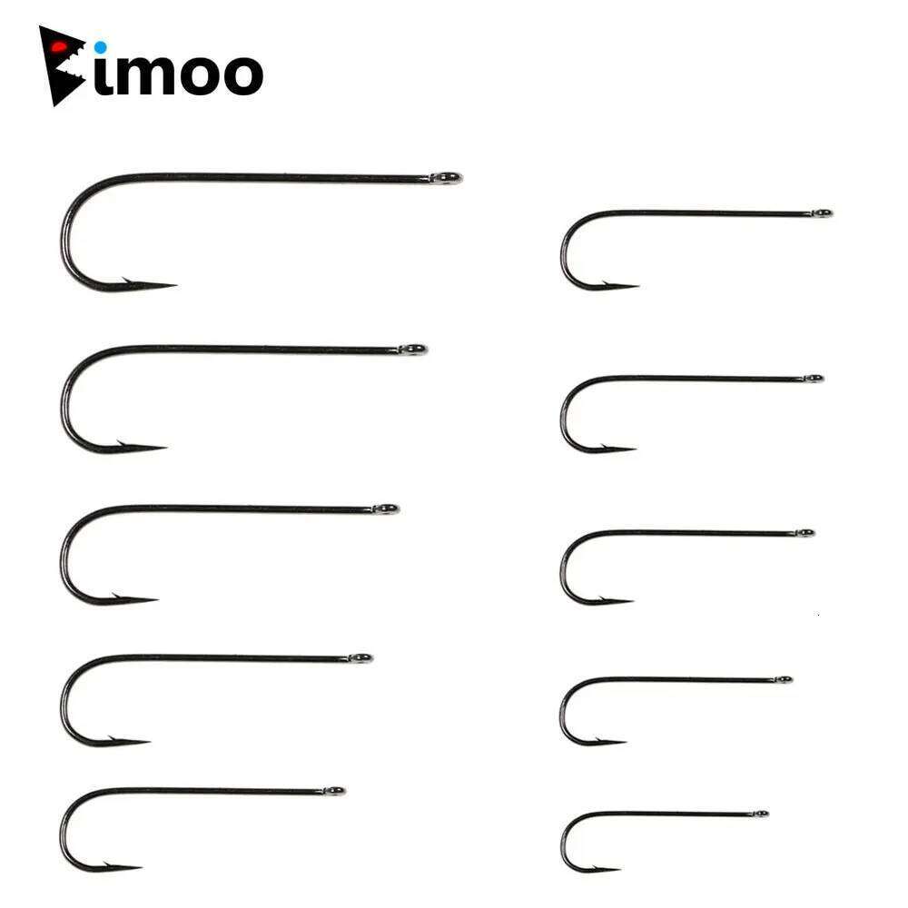 Bimoo 50PCS Aberdeen Long Shank Fish Saltwater Fresh Water Fishing Sabiki Rig Streamer Fly Hook Size 10 4 2 2/0 3/0 Z260228