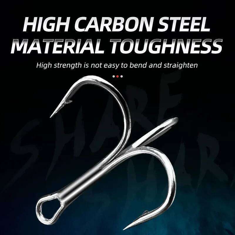 10 Pcs Big size Anchor Ultra Strong Shark Tuna Triple Treble Hooks Stainless Steel Jigging Barbed Sea Peche Fishing Hook Z260228