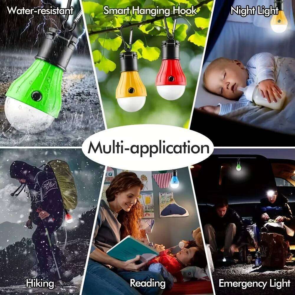 Portable LED Emergency Light with Clip Hook Outdoor Use Suitable for Camping Hiking Fishing Lighting Hurricane Protected S260302