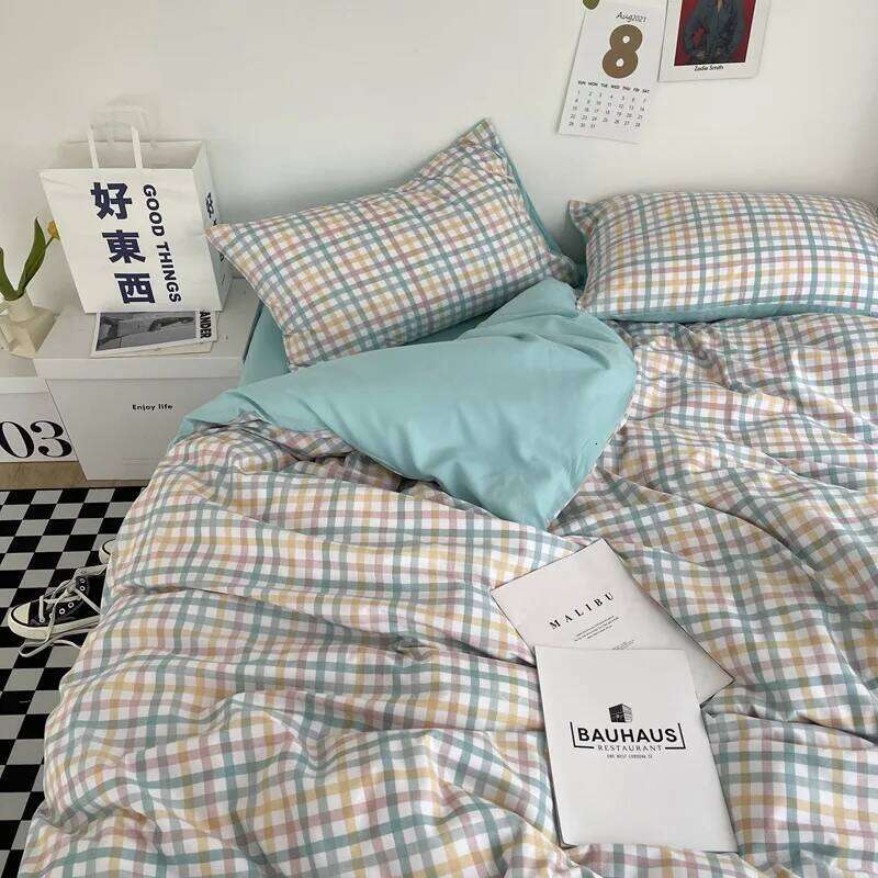 Cover Sheets Linen Washed Cotton Four-piece Bed Sheet Duvet Coverthree-piece Set Suitable for Students W260302