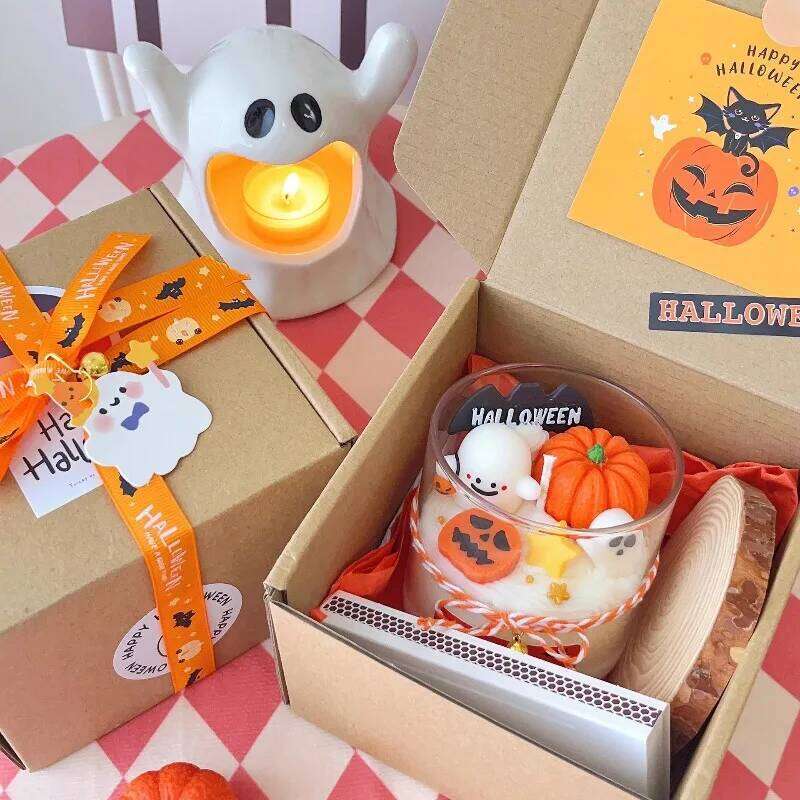 Halloween Scented Candles Room Decoration, Autumn Candle with Pumpkin Spices for Thanksgiving Day W260303