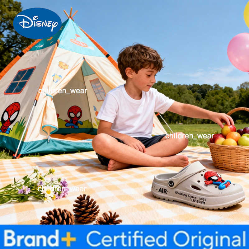 Disney Spider Man Childrens Cave Shoes Boys Anti Slip Soft Sole Kids Beach Sandals For Home And Outdoor Shoes Size 24-45 H260303