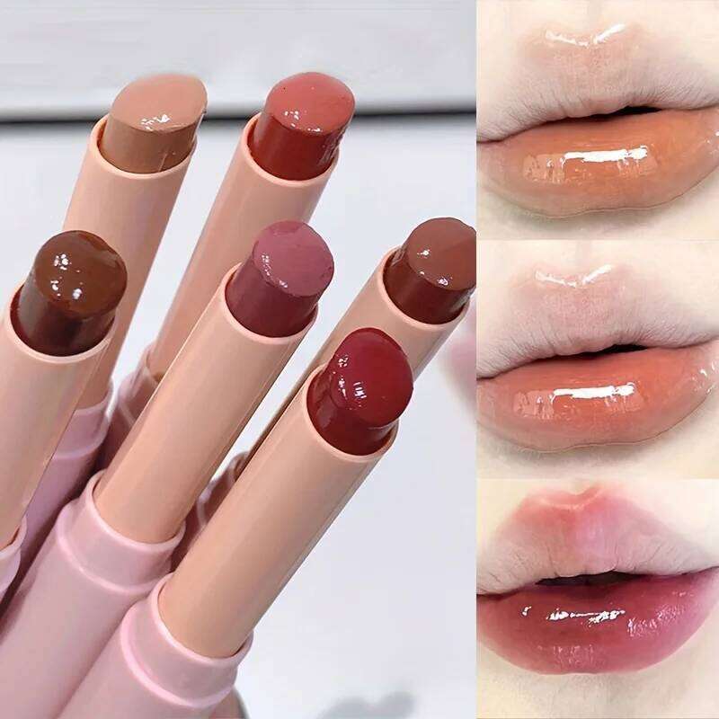 Hydrating Lipstick with Mirror Shine - Waterproof, Long-Lasting Lip Tint in Rosy Hues for All Skin Types H260302