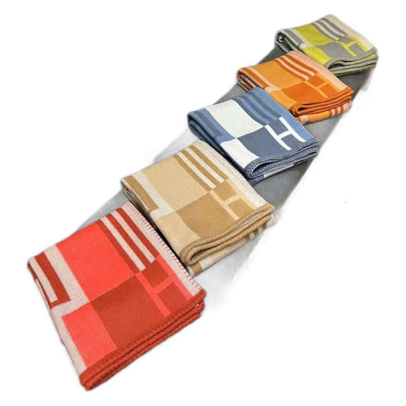 Blanket H Brand Wool Cashmere Blanket Suitable For Nap Sofa Air Conditioning Use Available In Three Colors Warm And Thick