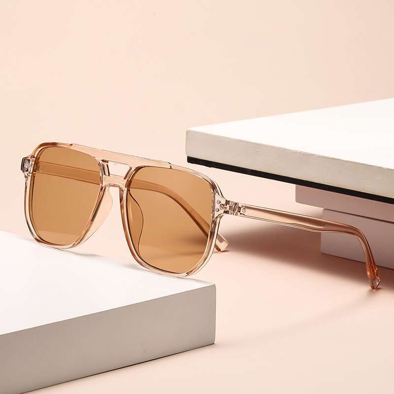 Sunglasses Cross-Border Double Bridge Pilot European and American Style Men's Driving High-End Trendy Women's Fashion accessories Gifts