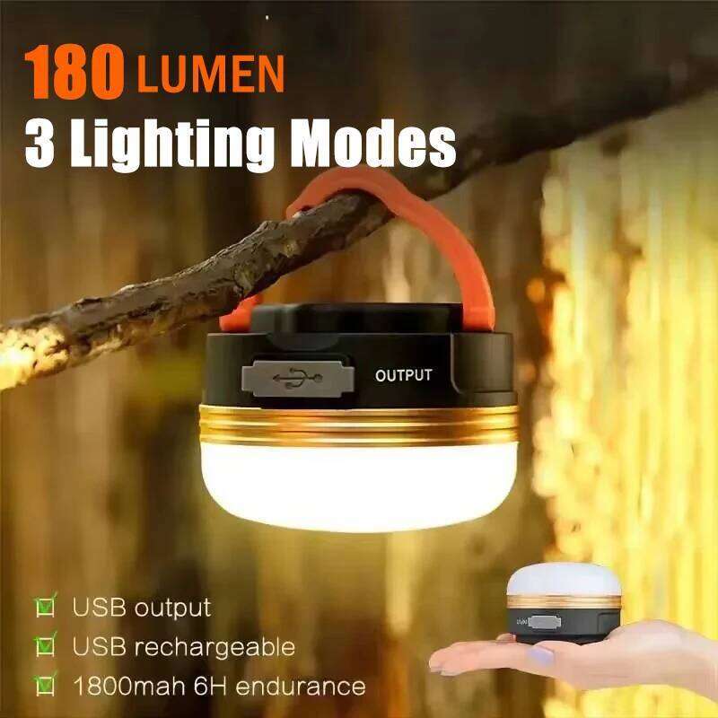 LED Lantern Portable Camping Light 3 Lighting Modes Camplights Hanging Rechargeable Outdoor Tent Home Emergency Lamp with Magnet S260302