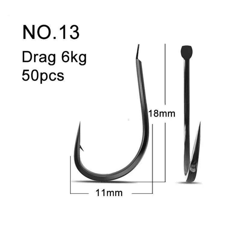 50PCS Small Fishing High Carbon Steel Freshwater Size 1 - 13 Barbed Carp Hooks Z260228