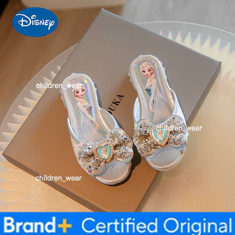 Disney Frozen Elsa Princess Designer Summer Slippers Casual Flat Shoes for Kids Girls Baby Shoes Child Flats Slides Sneakers H260303
