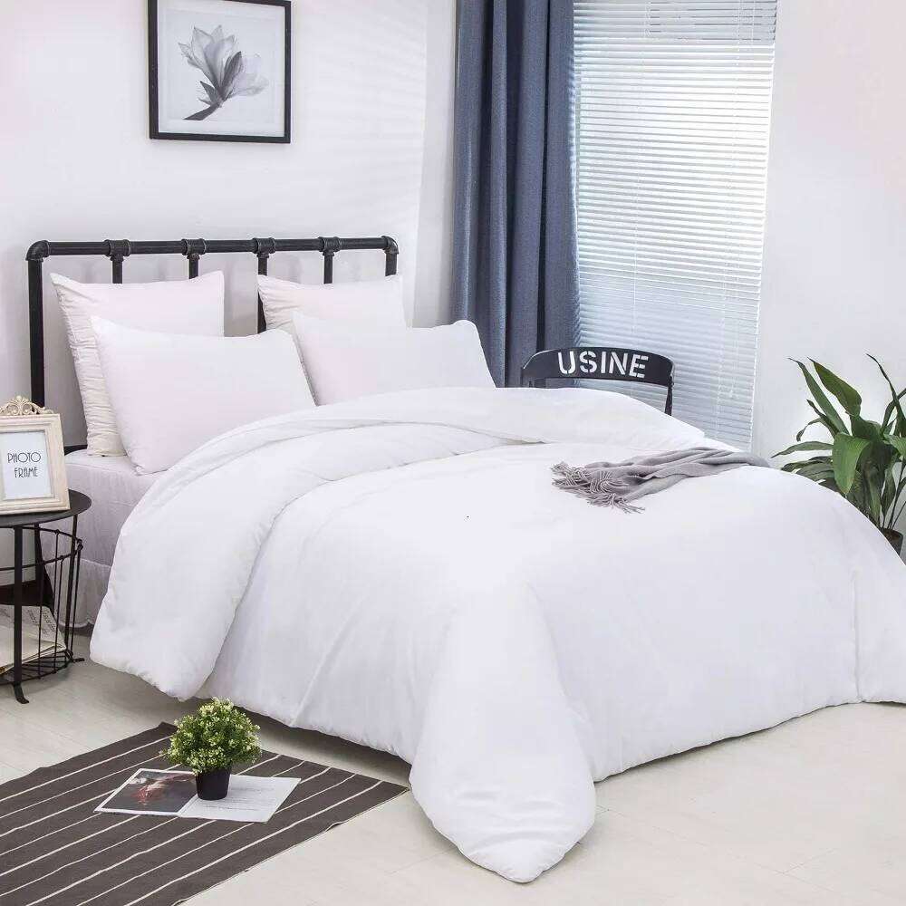 Full Size White Women Men Bedding Sets Soft Comforter with 2 x Pillow Case W260302