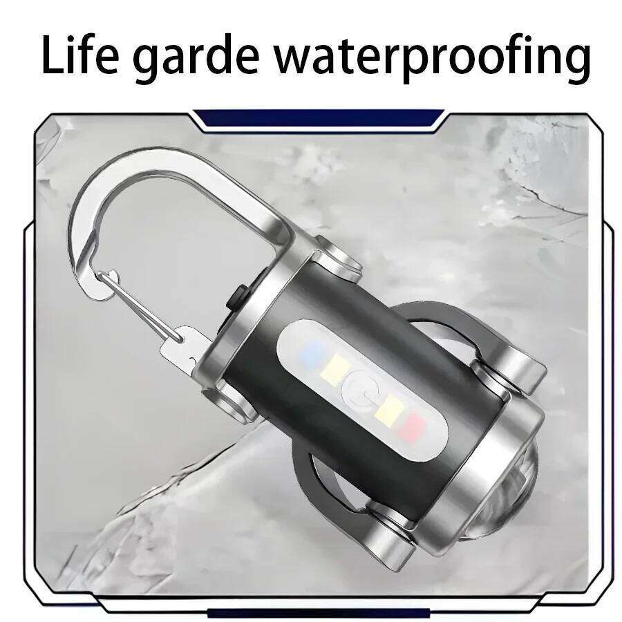 1/2Pcs Rechargeable Flashlight Multifunction COB Work 6 Modes Emergency Keychain Light for Walking Search Hiking S260302