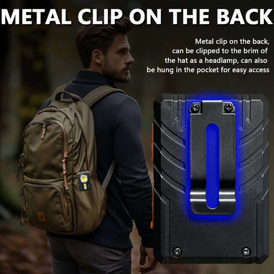 Hands-Free Portable Work Flashlights, Sensor LED Magnetic EDC Flash Light, 6 Modes Clip-on Lantern for Running Reading Repairing S260302