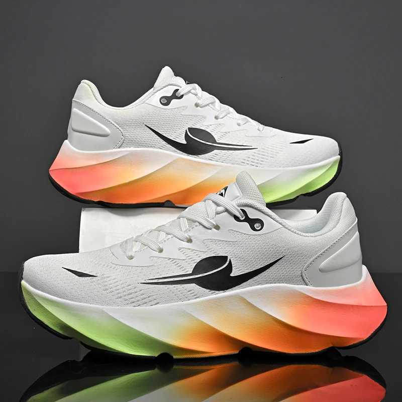 Carbon Plate Men Running Shoes Marathon Speciality Sports Breathable Lightweight Womens Comfortable Nonskid Leisure Sneakers K260303