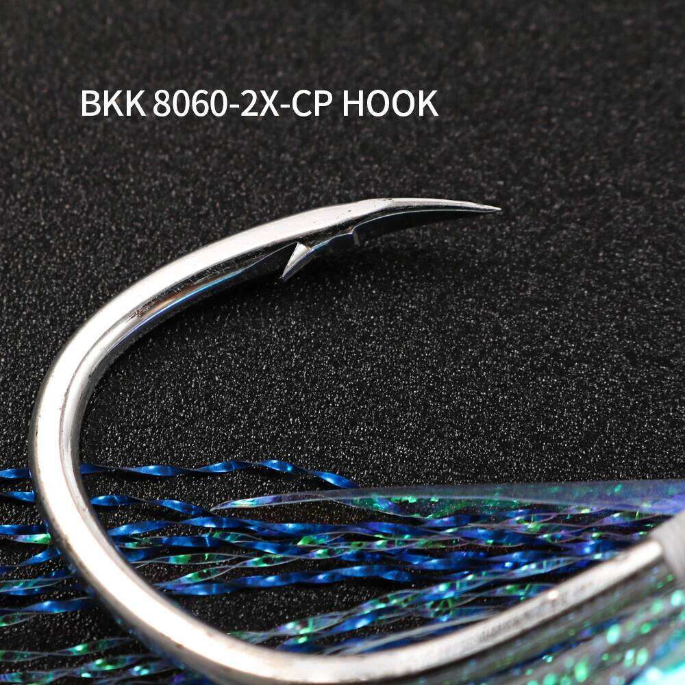 JIGGING PRO Twin Assist Hooks 1/0 2/0 3/0 4/0 Double Barbed BKK High Carbon Steel Fishing With Glow Feather Jigging Hook Z260228