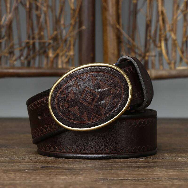 3.8CM Men High Quality Genuine Leather Belt Luxury Smooth Buckle Belts Pure Cowskin Laser Engraving Strap Male Jeans for Man S260228 431 238