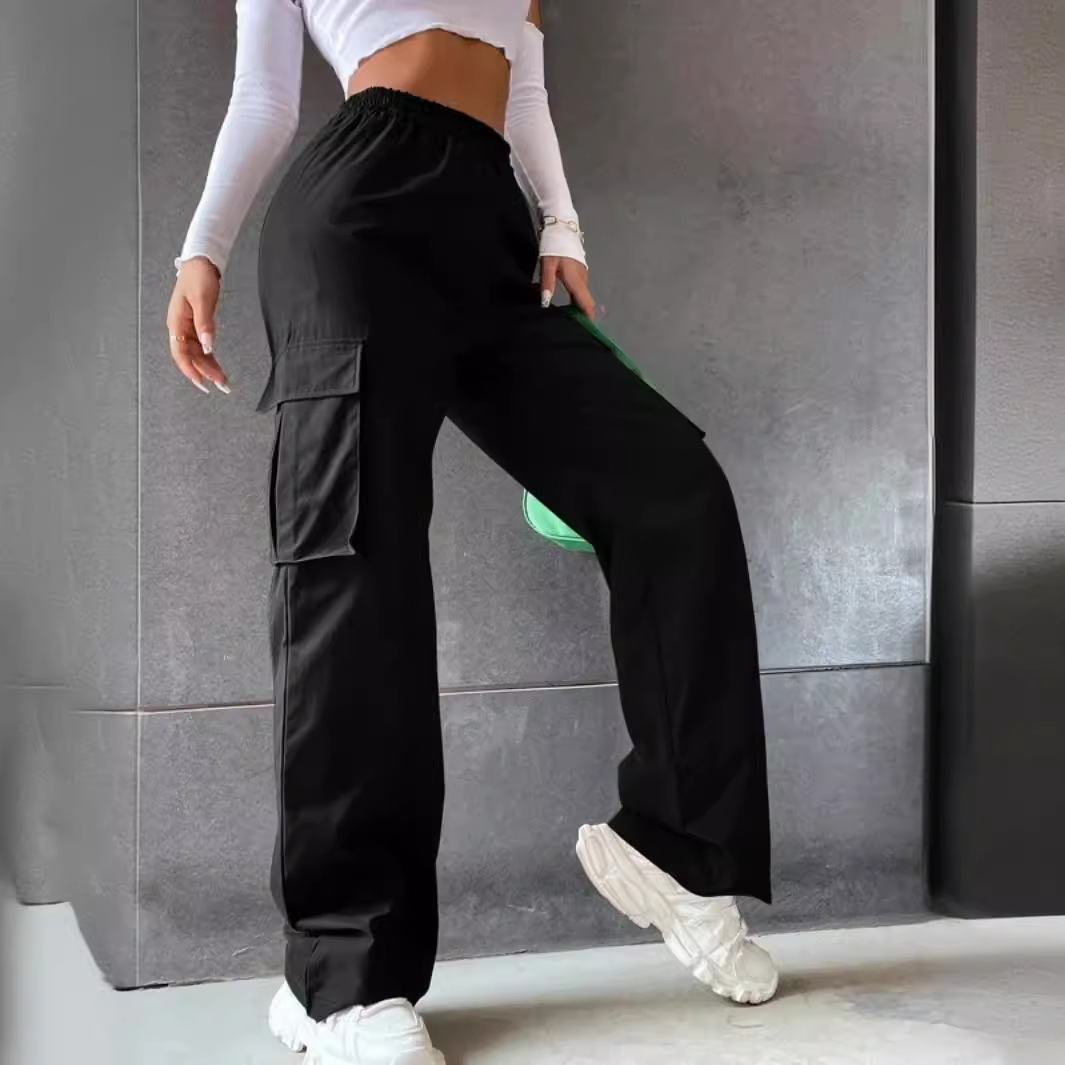 Summer New Hot-selling Crgo Csul Pnts For Women High Wist Wide Leg Stright Brethble Americn Retro Designer Pnts Sports Long Pnts