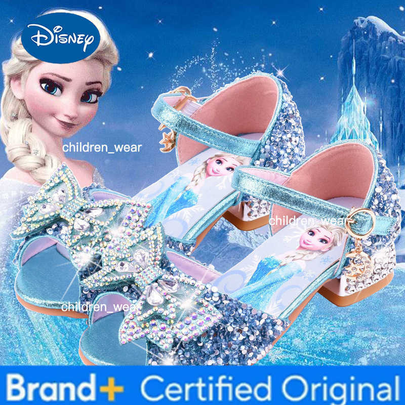 Disney Girl shoes Sandals Frozen Elsa Princess Shoes Fashion Little Girls Crystal Shoes Children High Heels Sandals Infant sandals H26030311