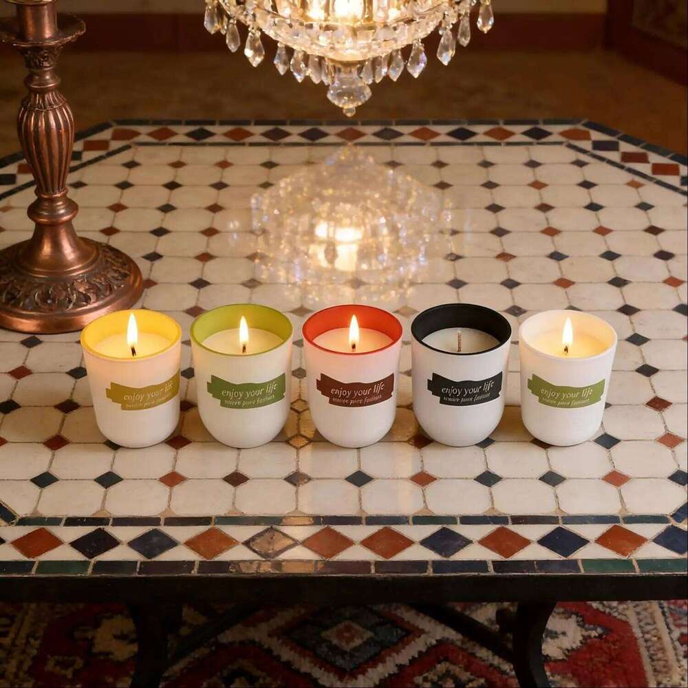 1pc Small Scented Candle in Curved Bottom Colorful Cup - Smokeless Non-Toxic Aromatic, Cozy Home Decor for Bedroom Bathroom W260303