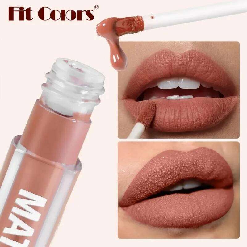 6Colors Matte Lipstick Waterproof Velvet Texture Liquid Lip Gloss Bohemian Style Earth Brown Lasting Non-stick Cup Lips Makeup H260302